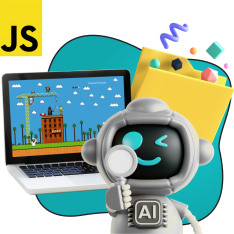 Язык программирования JavaScript + AI. Проектное обучение + геймификация + AI-помощники - КИБЕРшкола программирования для детей, компьютерные курсы для школьников, начинающих и подростков - KIBERone г. Оренбург